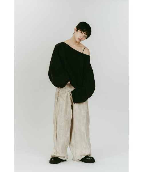 Knuth Marf(クヌースマーフ)の「off shoulder vintage sweat(スウェット・レディース・ブラック/グレー・FREE)」の8枚目の写真