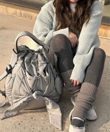 スモークトーン ギャザーリボンバッグ