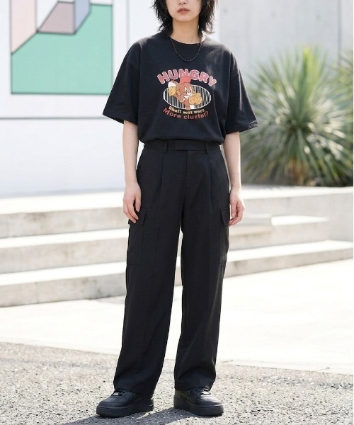 Tom&Jerry(トムアンドジェリー)の「【TOM & JERRY/トムとジェリー】キャラクタープリント半袖Tシャツ(WIDEシルエット)(Tシャツ/カットソー・レディース・サックスブルー/ブラック/ピンク/ライトグレー・LARGE/MEDIUM)」の6枚目の写真