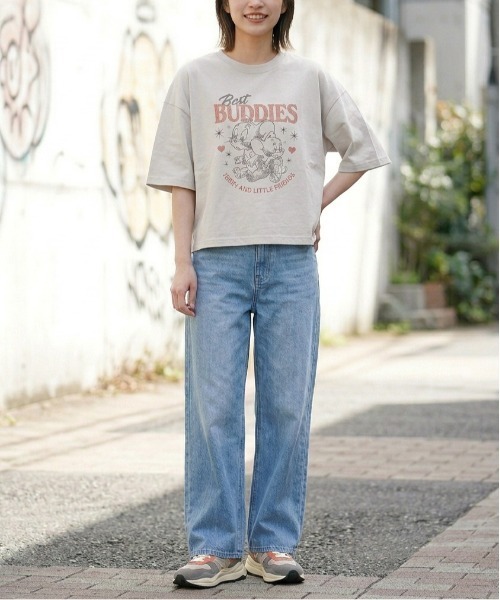 Tom&Jerry(トムアンドジェリー)の「【TOM & JERRY/トムとジェリー】キャラクタープリント半袖Tシャツ(WIDEシルエット)(Tシャツ/カットソー・レディース・サックスブルー/ブラック/ピンク/ライトグレー・LARGE/MEDIUM)」の12枚目の写真