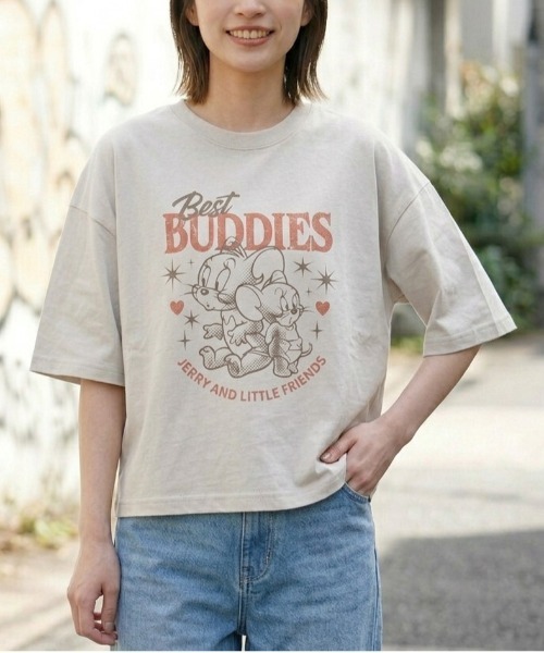 Tom&Jerry(トムアンドジェリー)の「【TOM & JERRY/トムとジェリー】キャラクタープリント半袖Tシャツ(WIDEシルエット)(Tシャツ/カットソー・レディース・サックスブルー/ブラック/ピンク/ライトグレー・LARGE/MEDIUM)」の9枚目の写真