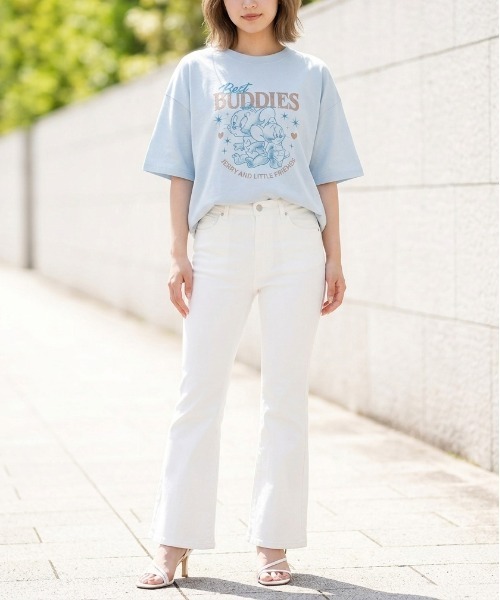 Tom&Jerry(トムアンドジェリー)の「【TOM & JERRY/トムとジェリー】キャラクタープリント半袖Tシャツ(WIDEシルエット)(Tシャツ/カットソー・レディース・サックスブルー/ブラック/ピンク/ライトグレー・LARGE/MEDIUM)」の14枚目の写真
