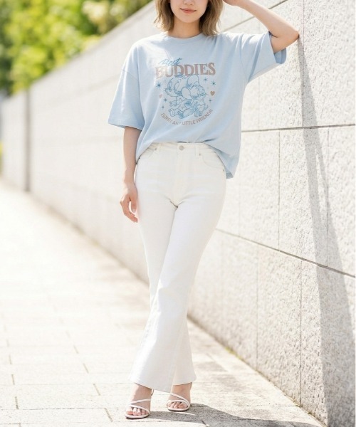 Tom&Jerry(トムアンドジェリー)の「【TOM & JERRY/トムとジェリー】キャラクタープリント半袖Tシャツ(WIDEシルエット)(Tシャツ/カットソー・レディース・サックスブルー/ブラック/ピンク/ライトグレー・LARGE/MEDIUM)」の16枚目の写真