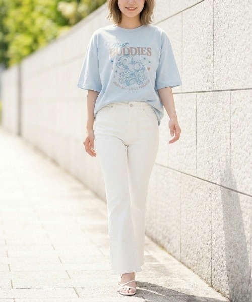 Tom&Jerry(トムアンドジェリー)の「【TOM & JERRY/トムとジェリー】キャラクタープリント半袖Tシャツ(WIDEシルエット)(Tシャツ/カットソー・レディース・サックスブルー/ブラック/ピンク/ライトグレー・LARGE/MEDIUM)」の15枚目の写真