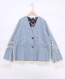 ScoLar（スカラー）の「161658：チュール重ねデニムジャケット（デニムジャケット）」