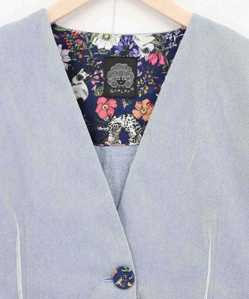 ScoLar（スカラー）の「161658：チュール重ねデニムジャケット（デニムジャケット・レディース・ブルー/グレー・M）」の17枚目の写真