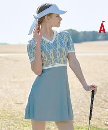 ADABAT STREAM（アダバットストリーム）の「ジオメトリックニットポロワンピース（ワンピース）」