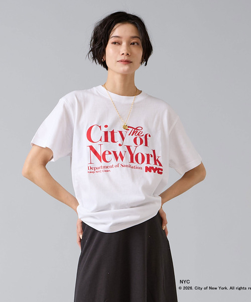 Liesse(リエス)の「《別注》【GOOD ROCK SPEED/グッドロックスピード】Tシャツ(City of New York)(Tシャツ/カットソー・レディース・ホワイト/ブラウン・FREE)」の1枚目の写真