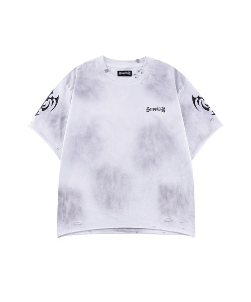 SUPPLIER(サプライヤー)の「Tシャツ|Distressed Pierced Tee V2|SUPPLIER(Tシャツ/カットソー・メンズ・ホワイト/ブラック・SMALL/MEDIUM/LARGE/X-LARGE/XX-LARGE)」の1枚目の写真