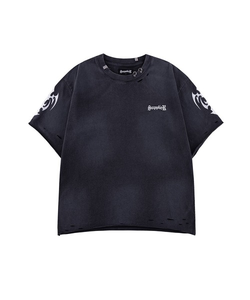 SUPPLIER(サプライヤー)の「Tシャツ|Distressed Pierced Tee V2|SUPPLIER(Tシャツ/カットソー・メンズ・ホワイト/ブラック・SMALL/MEDIUM/LARGE/X-LARGE/XX-LARGE)」の2枚目の写真