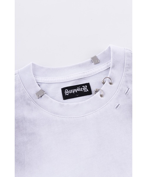 SUPPLIER(サプライヤー)の「Tシャツ|Distressed Pierced Tee V2|SUPPLIER(Tシャツ/カットソー・メンズ・ホワイト/ブラック・SMALL/MEDIUM/LARGE/X-LARGE/XX-LARGE)」の4枚目の写真