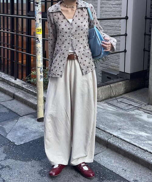 CIAOPANIC（チャオパニック）の「（ストライプ・無地）ワイドバルーンイージースラックス（スラックス・レディース・グレー/アイボリー/ブラック/ネイビー/ライトグレー/ブラック系その他/ブラウン/グレー系その他・SMALL/MEDIUM/LARGE）」の15枚目の写真