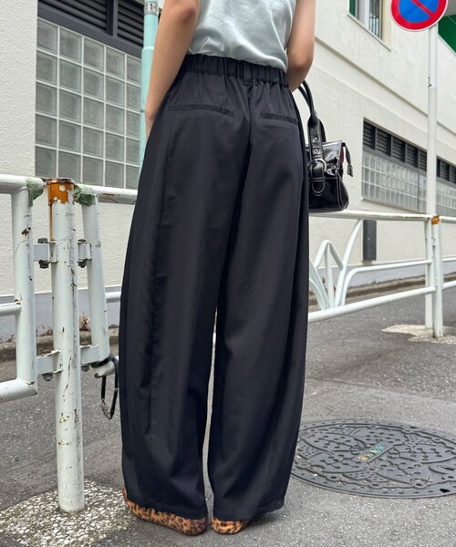 CIAOPANIC（チャオパニック）の「（ストライプ・無地）ワイドバルーンイージースラックス（スラックス・レディース・グレー/アイボリー/ブラック/ネイビー/ライトグレー/ブラック系その他/ブラウン/グレー系その他・SMALL/MEDIUM/LARGE）」の22枚目の写真