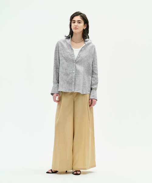 N.O.R.C(ノーク)の「【フレンチリネン】ガールフレンドシャツ(シャツ/ブラウス・レディース・サックスブルー/ブラウン/ピンク/ホワイト/ストライプ・フリー)」の7枚目の写真