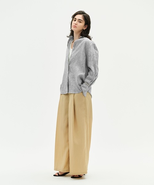 N.O.R.C(ノーク)の「【フレンチリネン】ガールフレンドシャツ(シャツ/ブラウス・レディース・サックスブルー/ブラウン/ピンク/ホワイト/ストライプ・フリー)」の8枚目の写真