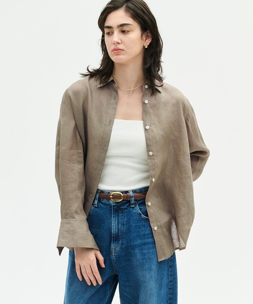 N.O.R.C(ノーク)の「【フレンチリネン】ガールフレンドシャツ(シャツ/ブラウス・レディース・サックスブルー/ブラウン/ピンク/ホワイト/ストライプ・フリー)」の15枚目の写真
