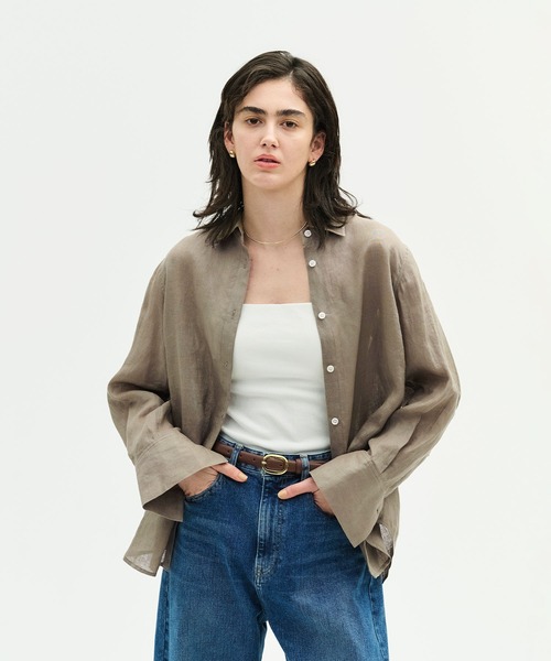 N.O.R.C(ノーク)の「【フレンチリネン】ガールフレンドシャツ(シャツ/ブラウス・レディース・サックスブルー/ブラウン/ピンク/ホワイト/ストライプ・フリー)」の16枚目の写真