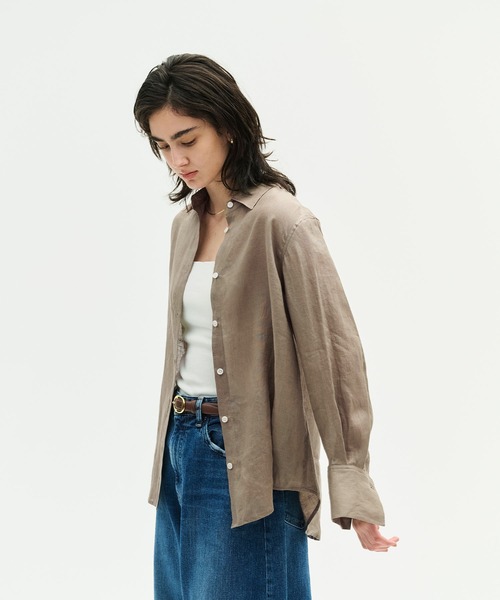 N.O.R.C(ノーク)の「【フレンチリネン】ガールフレンドシャツ(シャツ/ブラウス・レディース・サックスブルー/ブラウン/ピンク/ホワイト/ストライプ・フリー)」の20枚目の写真