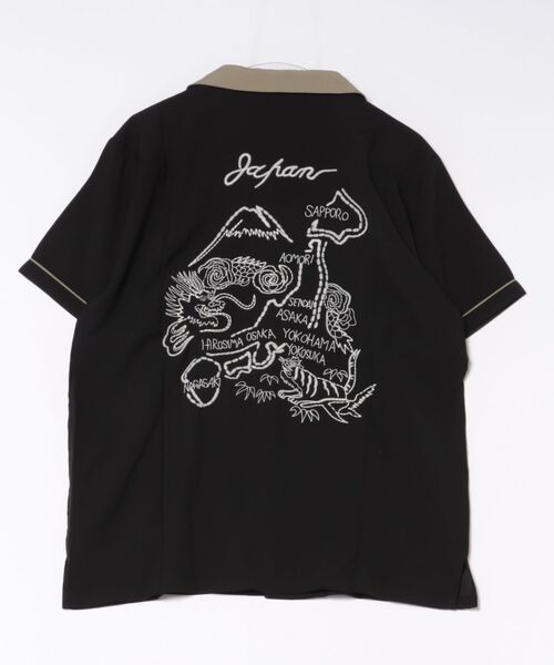 HOUSTON（ヒューストン）の「【HOUSTON】SOUVENIR SHIRT（MAP)（シャツ/ブラウス・メンズ・オリーブ/ブラック・L/M）」の3枚目の写真