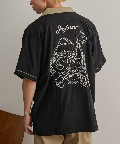 HOUSTON（ヒューストン）の「【HOUSTON】SOUVENIR SHIRT（MAP)（シャツ/ブラウス・メンズ・オリーブ/ブラック・L/M）」の12枚目の写真