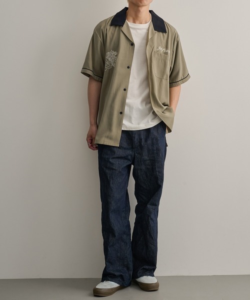 HOUSTON（ヒューストン）の「【HOUSTON】SOUVENIR SHIRT（MAP)（シャツ/ブラウス・メンズ・オリーブ/ブラック・L/M）」の10枚目の写真