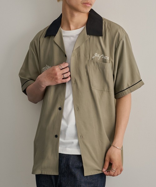 HOUSTON（ヒューストン）の「【HOUSTON】SOUVENIR SHIRT（MAP)（シャツ/ブラウス・メンズ・オリーブ/ブラック・L/M）」の7枚目の写真