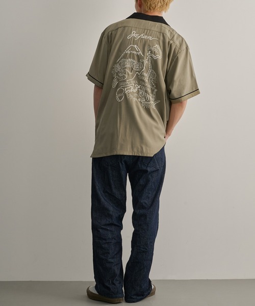 HOUSTON（ヒューストン）の「【HOUSTON】SOUVENIR SHIRT（MAP)（シャツ/ブラウス・メンズ・オリーブ/ブラック・L/M）」の8枚目の写真