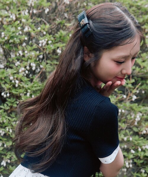 OLIVE des OLIVE(オリーブデオリーブ)の「Aimerianejoie ロゴリボンピン(ヘアピン・レディース・ブラック・FREE)」の5枚目の写真