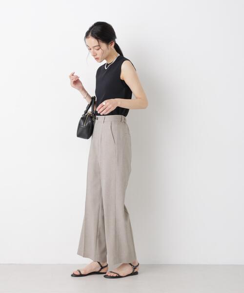 NANO universe(ナノユニバース)の「SUMMER VEIL KNIT 総針ノースリーブニット(ニット/セーター・レディース・ピンク/ホワイト/ブラック/イエロー・FREE)」の9枚目の写真
