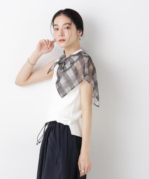 NANO universe(ナノユニバース)の「SUMMER VEIL KNIT 総針ノースリーブニット(ニット/セーター・レディース・ピンク/ホワイト/ブラック/イエロー・FREE)」の20枚目の写真