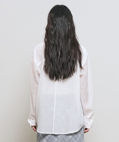 GENERAL IDEA(ジェネラルアイデア)の「【GENERAL IDEA】リンクルフリーシアーシャツ / WRINKLE SHEER SHIRT(シャツ/ブラウス・レディース・アイボリー/グレー/ホワイト・S/M/L)」の5枚目の写真