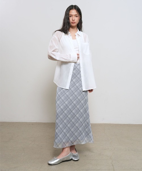 GENERAL IDEA(ジェネラルアイデア)の「【GENERAL IDEA】リンクルフリーシアーシャツ / WRINKLE SHEER SHIRT(シャツ/ブラウス・レディース・アイボリー/グレー/ホワイト・S/M/L)」の7枚目の写真