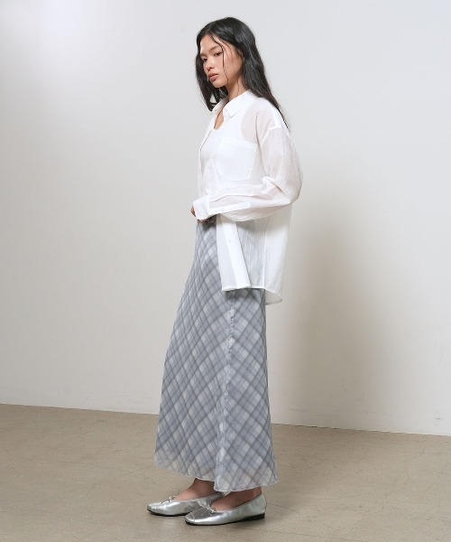 GENERAL IDEA(ジェネラルアイデア)の「【GENERAL IDEA】リンクルフリーシアーシャツ / WRINKLE SHEER SHIRT(シャツ/ブラウス・レディース・アイボリー/グレー/ホワイト・S/M/L)」の8枚目の写真
