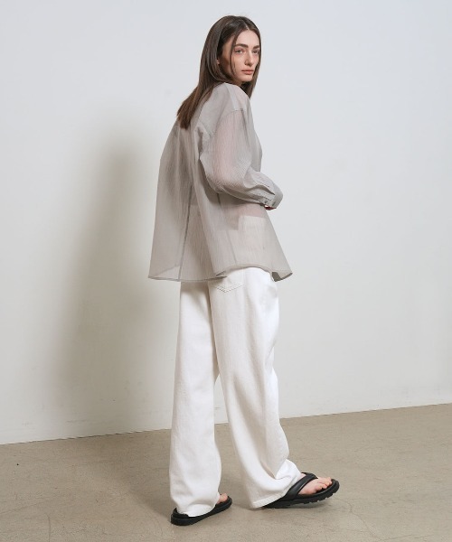 GENERAL IDEA(ジェネラルアイデア)の「【GENERAL IDEA】リンクルフリーシアーシャツ / WRINKLE SHEER SHIRT(シャツ/ブラウス・レディース・アイボリー/グレー/ホワイト・S/M/L)」の22枚目の写真