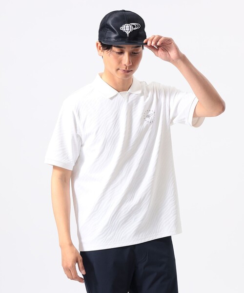 BEAMS GOLF(ビームスゴルフ)の「〈MEN〉ORANGE LABEL / ジャカード ゼブラ柄 ポロシャツ(ポロシャツ・メンズ・ブラック/ホワイト/グリーン・M/L/S/XL)」の2枚目の写真