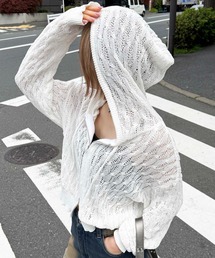 SPIRALGIRL（スパイラルガール）の「透かし編みダブルジップニットパーカー（パーカー）」