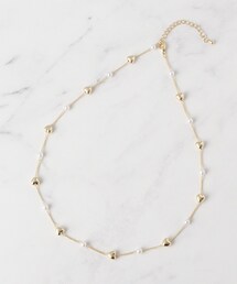 ハートパール調チェーンネックレス