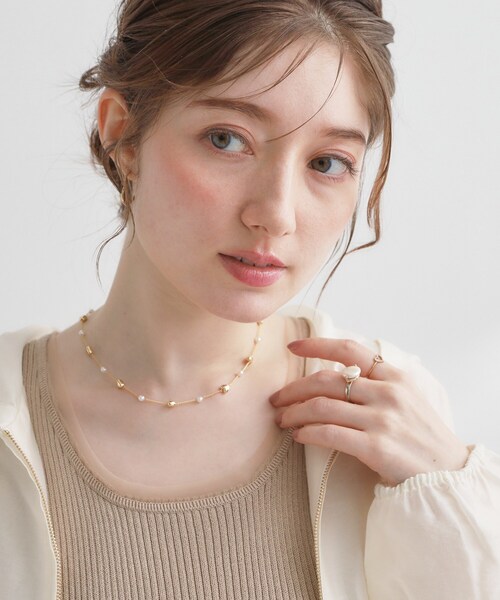 couture brooch（クチュールブローチ）の「ハートパール調チェーンネックレス（ネックレス・レディース・ゴールド・00）」の2枚目の写真