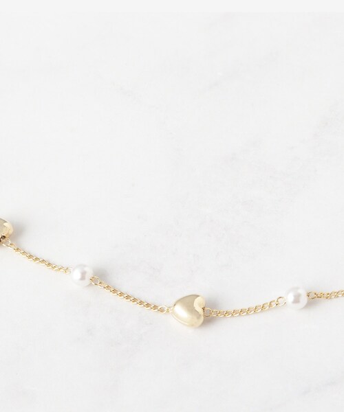 couture brooch（クチュールブローチ）の「ハートパール調チェーンネックレス（ネックレス・レディース・ゴールド・00）」の4枚目の写真