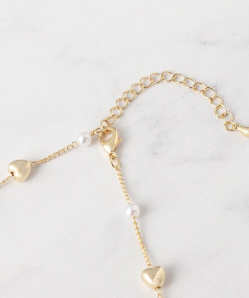 couture brooch（クチュールブローチ）の「ハートパール調チェーンネックレス（ネックレス・レディース・ゴールド・00）」の5枚目の写真