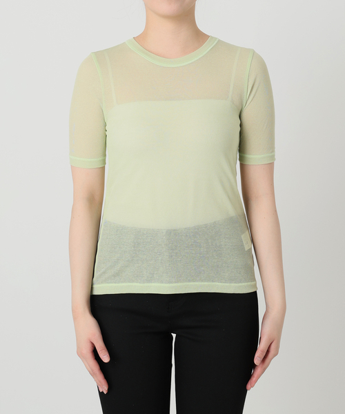 IENA LA BOUCLE(イエナラブークル)の「IENA LA BOUCLE 水撚りガスフライス半袖プルオーバー(Tシャツ/カットソー・レディース・グリーン・FREE)」の1枚目の写真