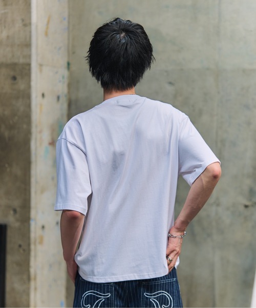 ILL'S(イルズ)の「VINTAGE LIKE SPRAYED LOGO T-SHIRT / ヴィンテージ風スプレーロゴTシャツ メンズ レディース ユニセックス(Tシャツ/カットソー・メンズ・ホワイト/スカイブルー/チャコールグレー・M/L)」の7枚目の写真