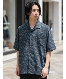 【BLUE STANDARD/ブルースタンダード】【涼しくさらさらな肌ざわりの綿麻シャツ】コットンリネンミックス  オープンカラーシャツ リラックスフィット リゾート柄 無地 通気性 清涼感 吸水速乾 紫外線対策
