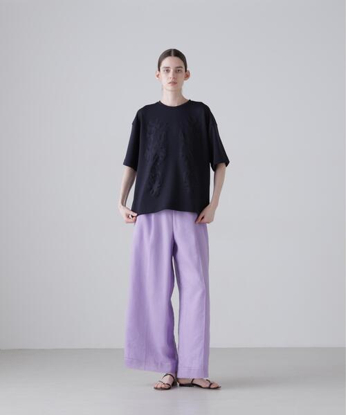 ADORE（アドーア）の「◆エンボスジャージー（Tシャツ/カットソー・レディース・ホワイト/ネイビー・38）」の4枚目の写真