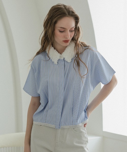 DONOBAN(ドノバン)の「ブロッサムカラーシャツ(シャツ/ブラウス・レディース・ブラック/ホワイト/ブルー・ONE SIZE)」の13枚目の写真