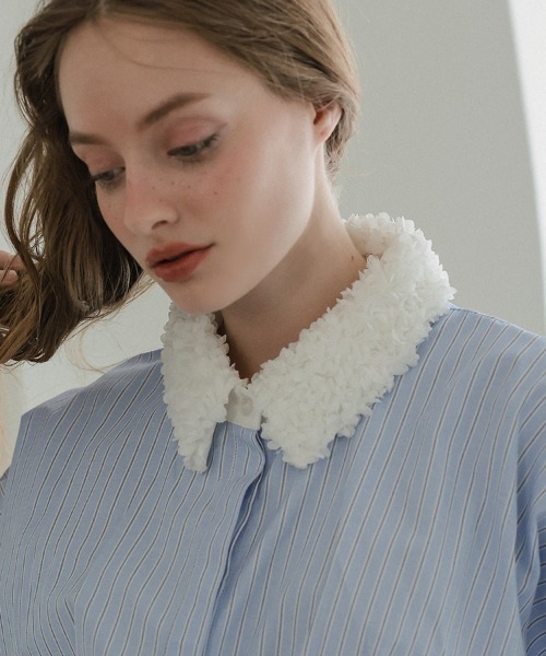 DONOBAN(ドノバン)の「ブロッサムカラーシャツ(シャツ/ブラウス・レディース・ブラック/ホワイト/ブルー・ONE SIZE)」の15枚目の写真