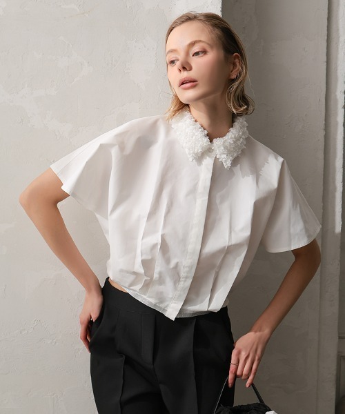 DONOBAN(ドノバン)の「ブロッサムカラーシャツ(シャツ/ブラウス・レディース・ブラック/ホワイト/ブルー・ONE SIZE)」の18枚目の写真