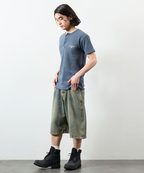 NAUTICA(ノーティカ)の「NAUTICA/ノーティカ Essentials タイトフィット S/S ヘンリーネック ワッフル ピグメントTシャツ(Tシャツ/カットソー・メンズ・ネイビー/オリーブ/チャコールグレー・MEDIUM/SMALL/LARGE/XX-LARGE/X-LARGE)」の8枚目の写真