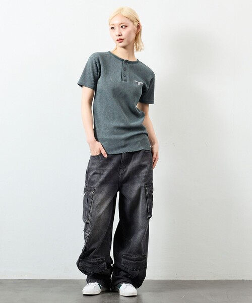 NAUTICA(ノーティカ)の「NAUTICA/ノーティカ Essentials タイトフィット S/S ヘンリーネック ワッフル ピグメントTシャツ(Tシャツ/カットソー・メンズ・ネイビー/オリーブ/チャコールグレー・MEDIUM/SMALL/LARGE/XX-LARGE/X-LARGE)」の11枚目の写真