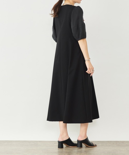 Sirin(シリン)の「ボリューム袖シアーワンピース【2サイズ展開】(ワンピース・レディース・ベージュ/ブラック・XS/S)」の7枚目の写真